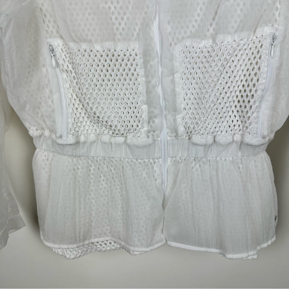 Repetto Sheer Mesh Peplum Zip Jacket White Balletcore Lightweight - Picture 6 of 13